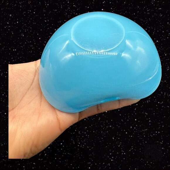 Murano Mid Century Art Glass Bowl Ashtray Blue Gold Aventurine Glitter 5”W 2”T - Picture 11 of 12